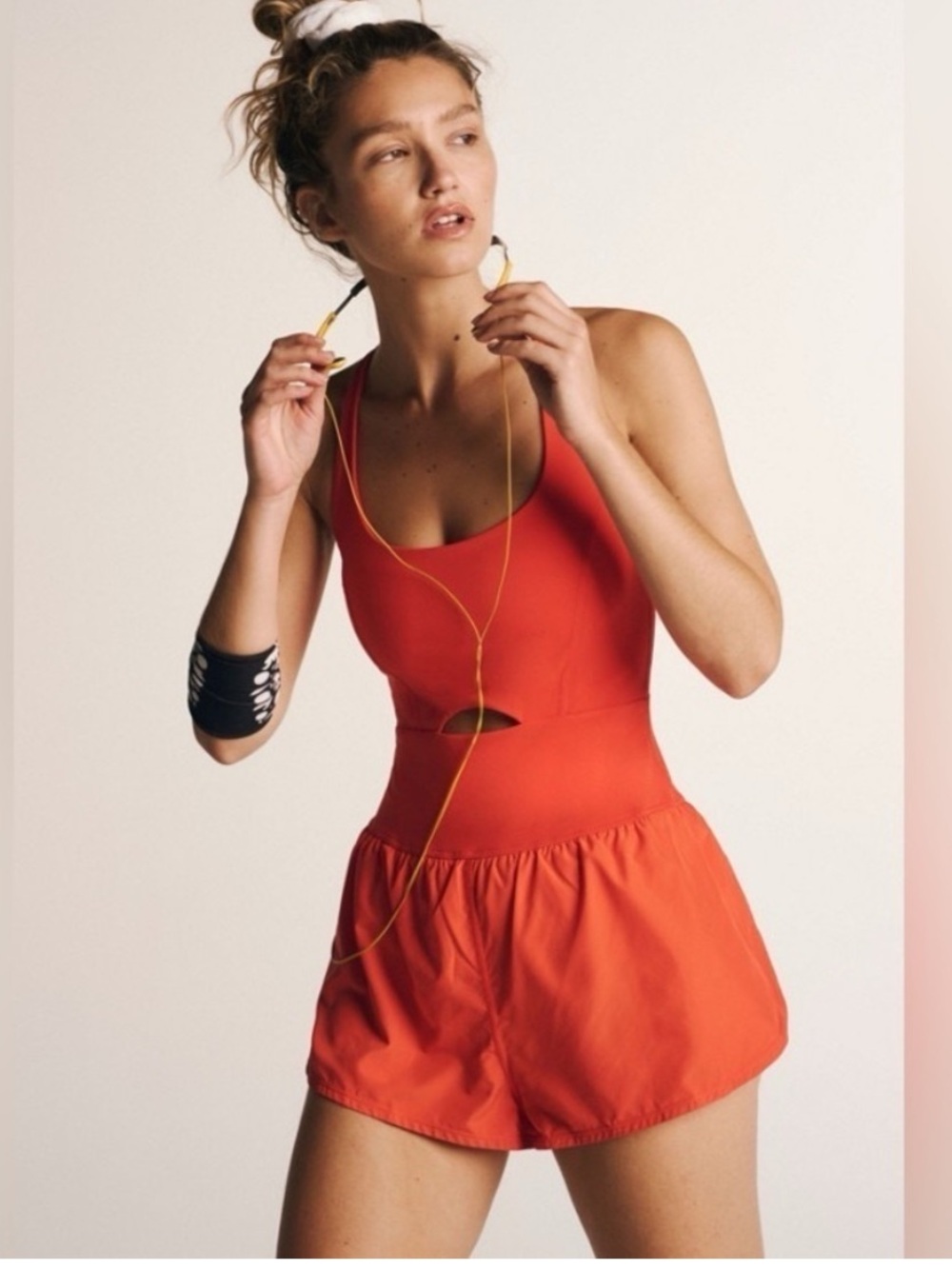 Free Movement x Free People Righteous Runsie in Flame Orange 45465 Size Large - Picture 3 of 12
